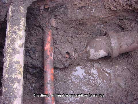 Directional drilling saniary house trap